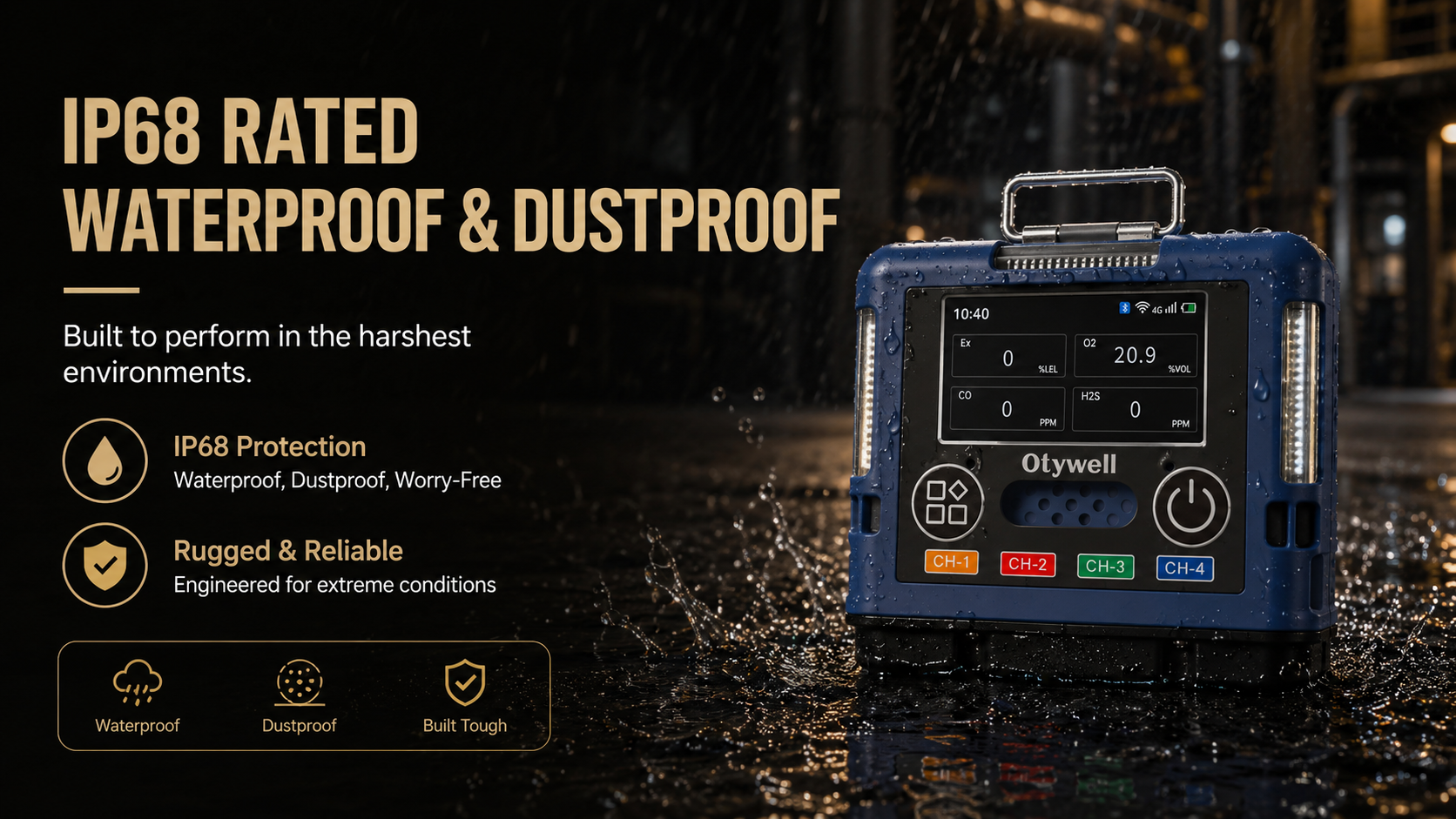 IP68 rated waterproof and dustproof
