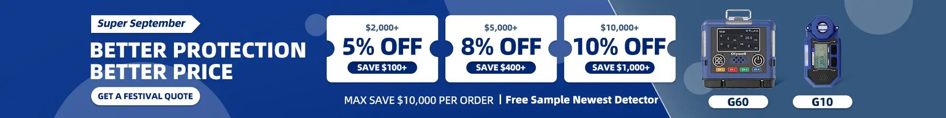 Otywell Super September gas detector sourcing festival discounts