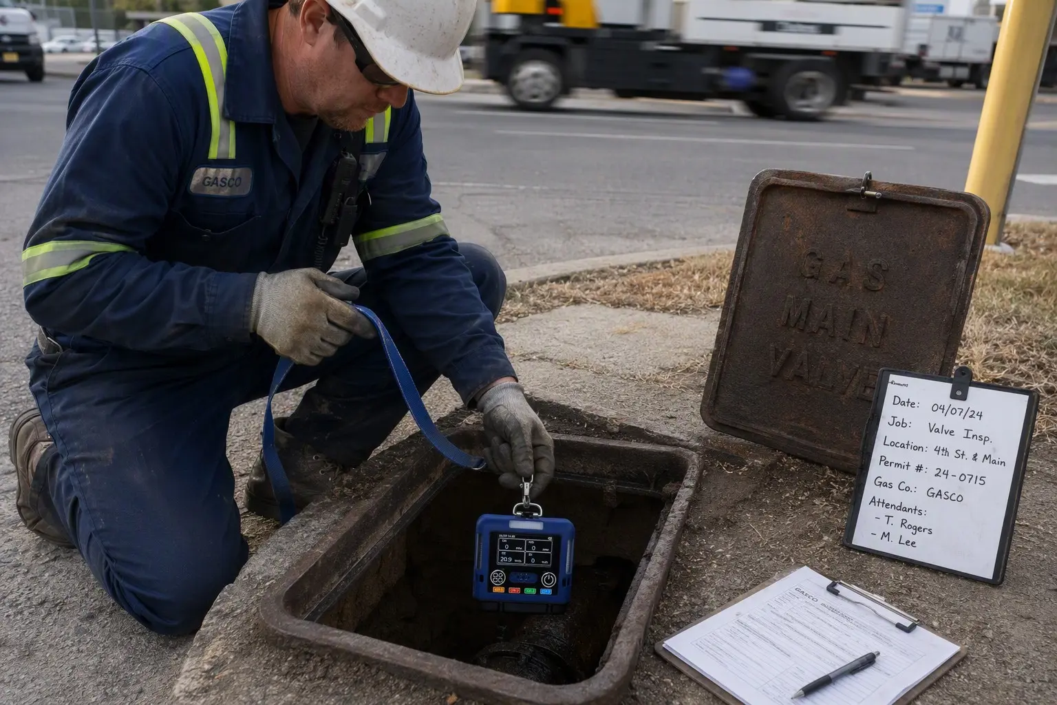 Otywell G60 gas detector testing valve pit before entry