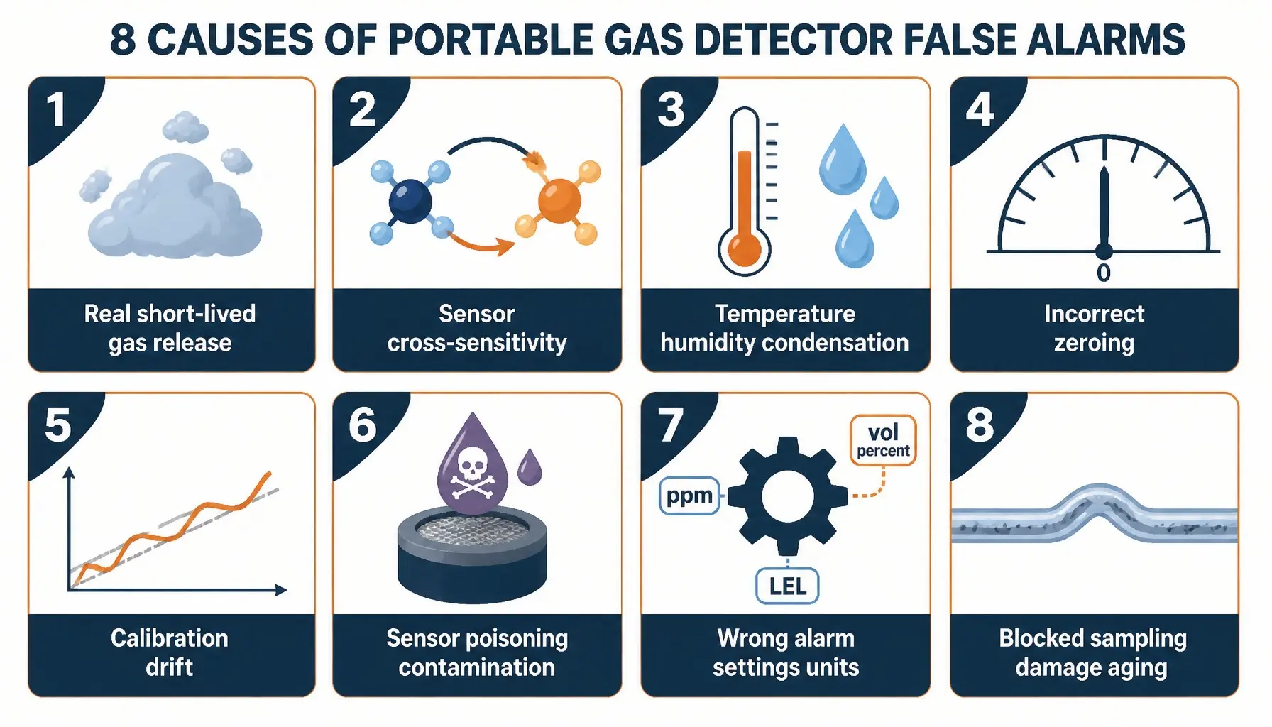 Eight common causes of portable gas detector false alarms