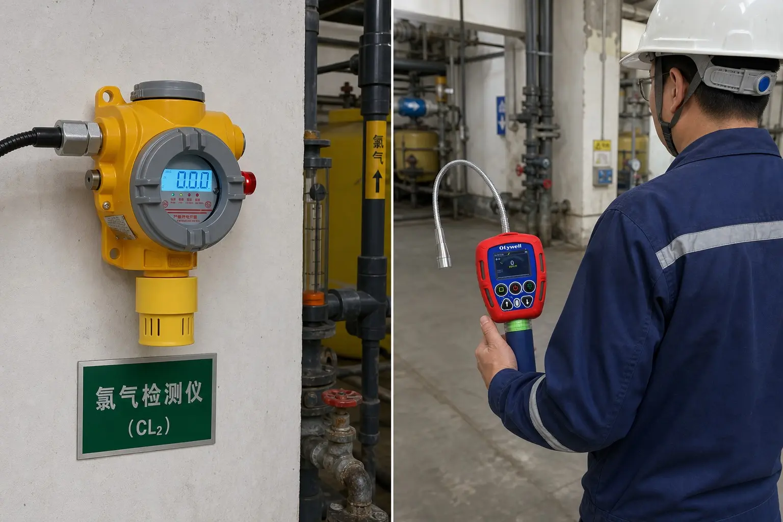 Fixed versus portable chlorine gas detectors for Cl2 monitoring
