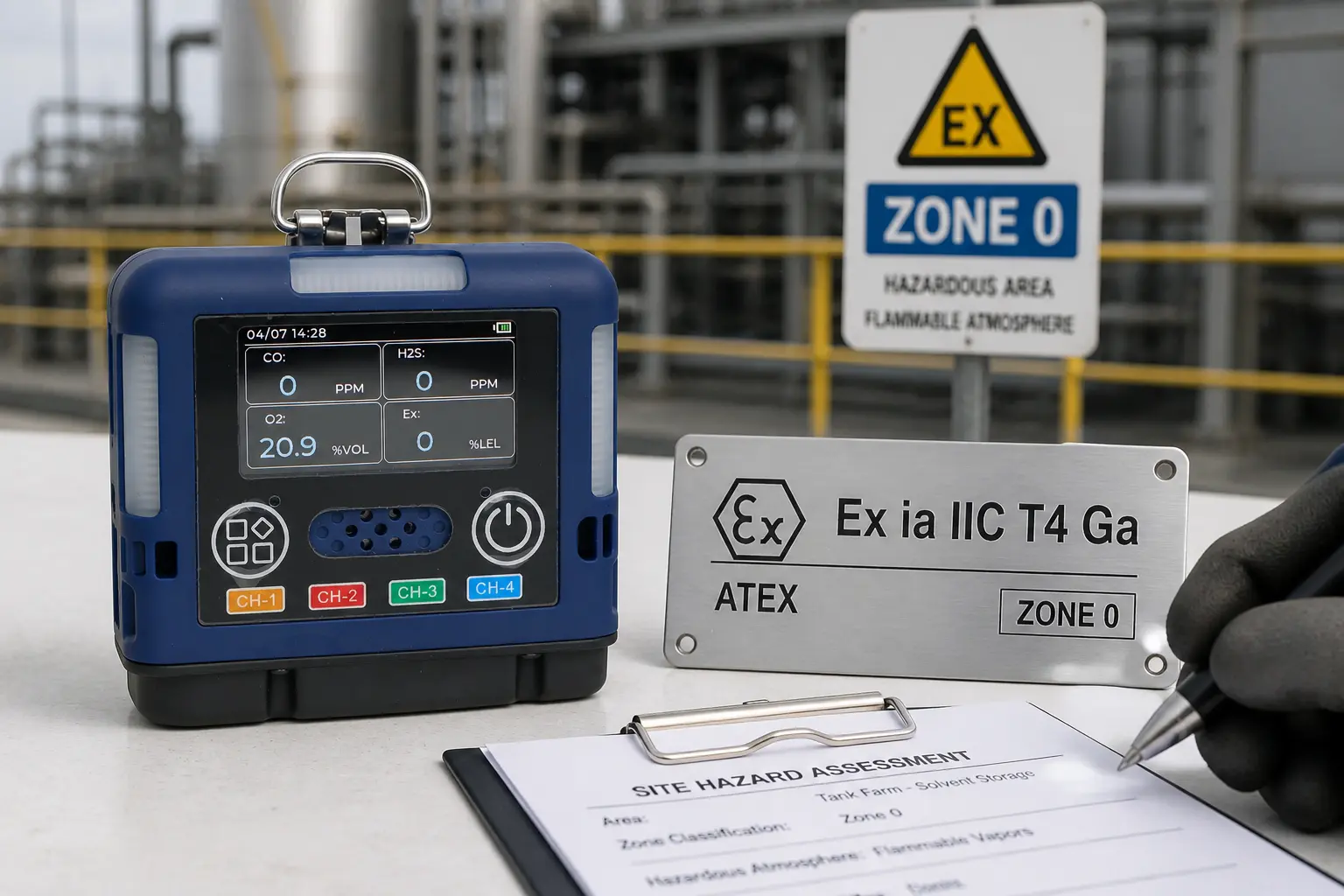 Otywell G60 4 gas monitor with Ex ia IIC T4 Ga marking plate