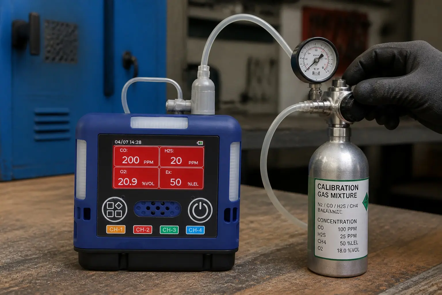 Otywell G60 bump test calibration cap gas cylinder