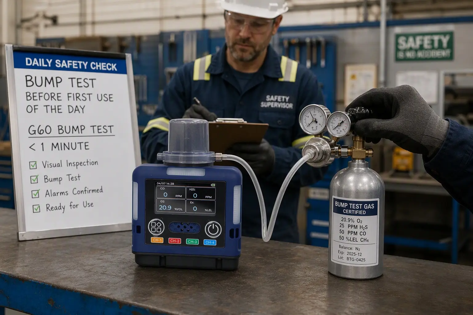 Otywell G60 bump test before confined space entry