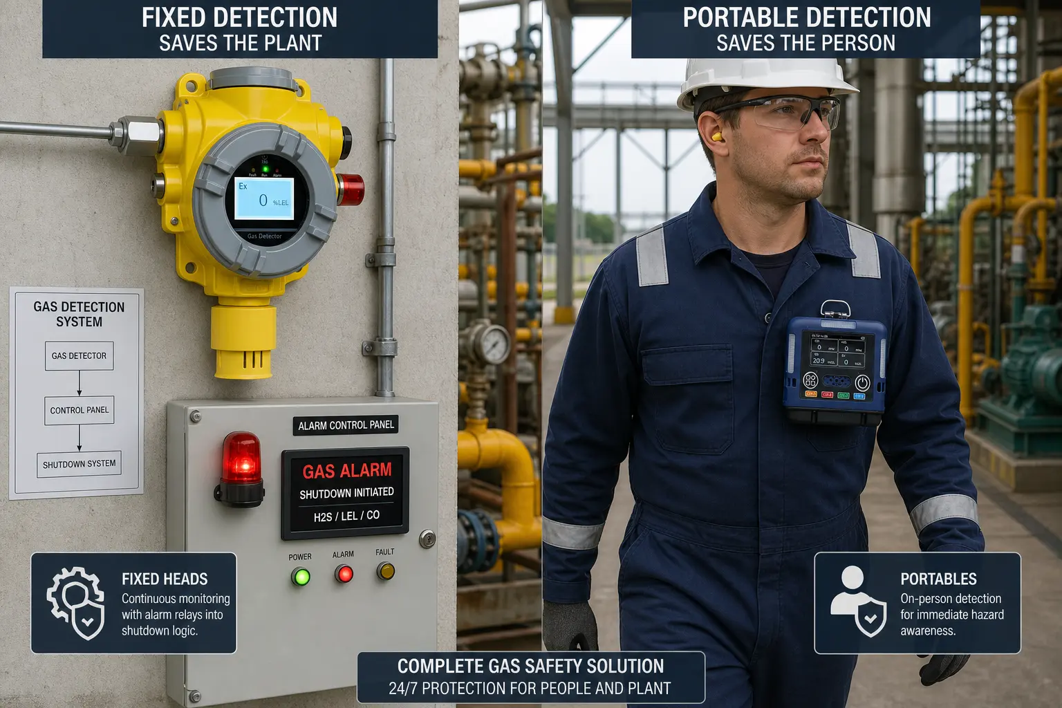 LEL scale for combustible gas detection with 10 percent OSHA alarm line