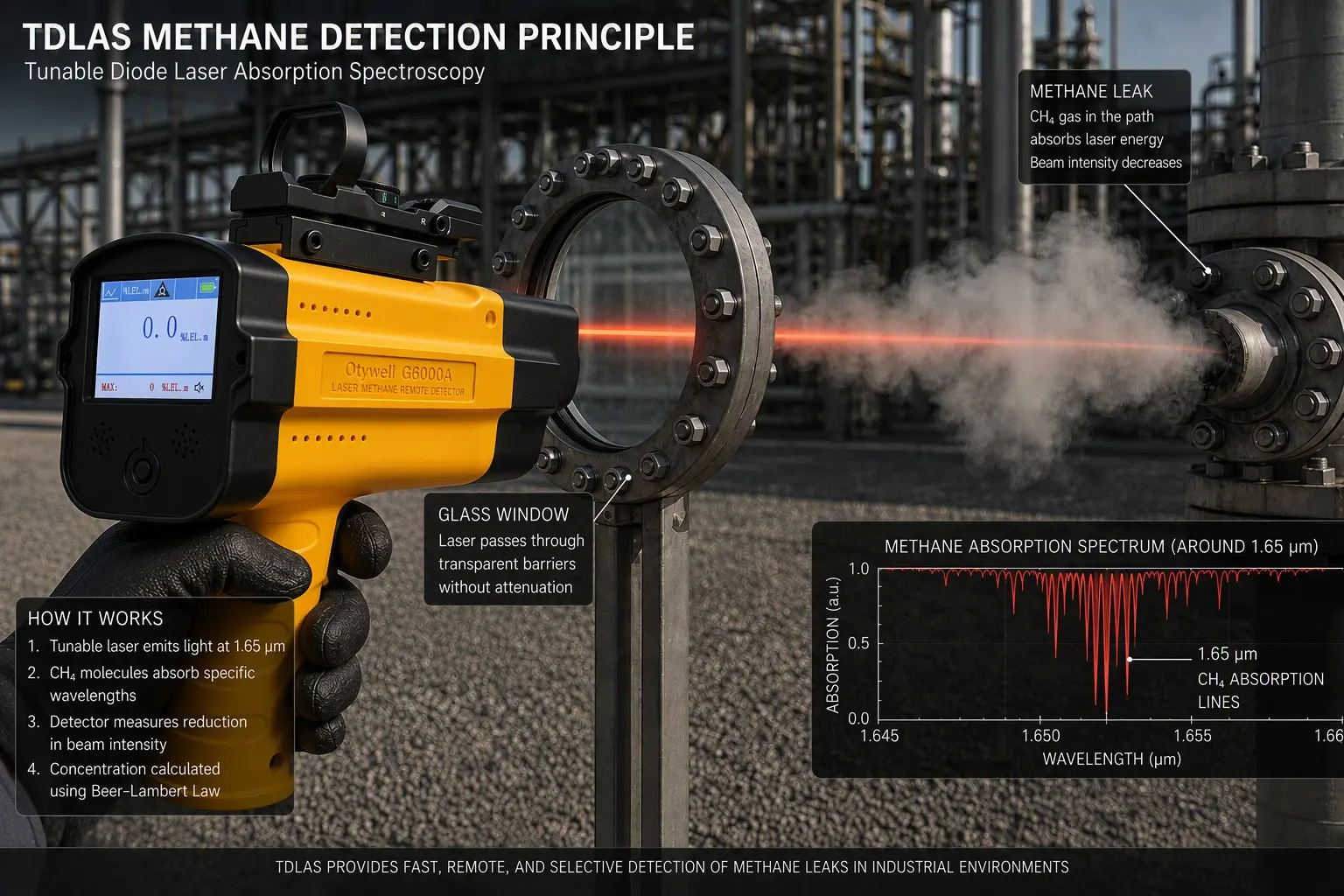 TDLAS tunable diode laser absorption spectroscopy working principle