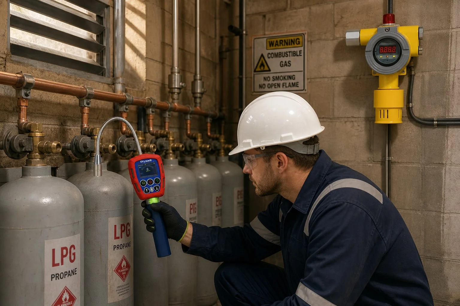 Gas detection planning for a commercial LPG installation