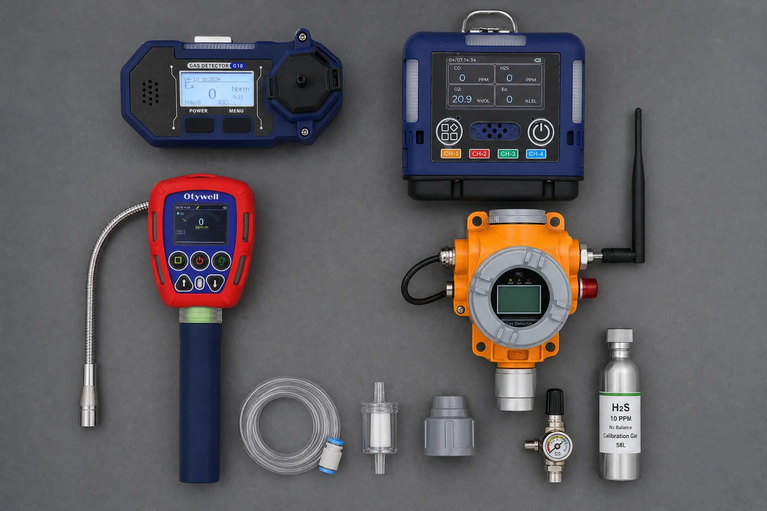 Otywell G10, G60, G90 and TCB2-W with tubing, filters, regulator and gas cylinder