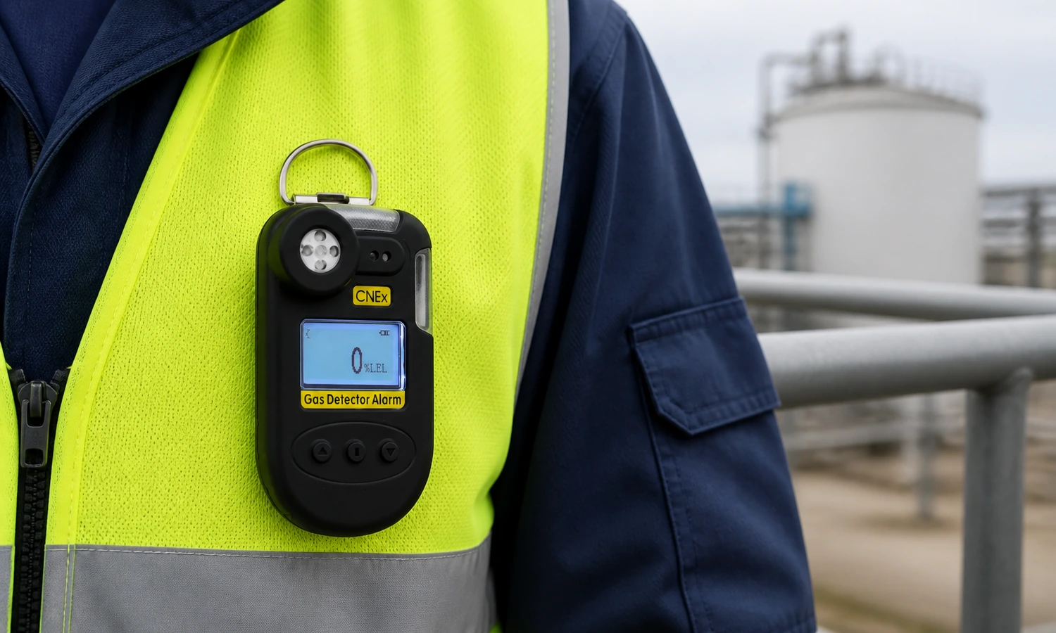 Industrial single gas monitor for defined hydrogen sulfide carbon monoxide or oxygen tasks