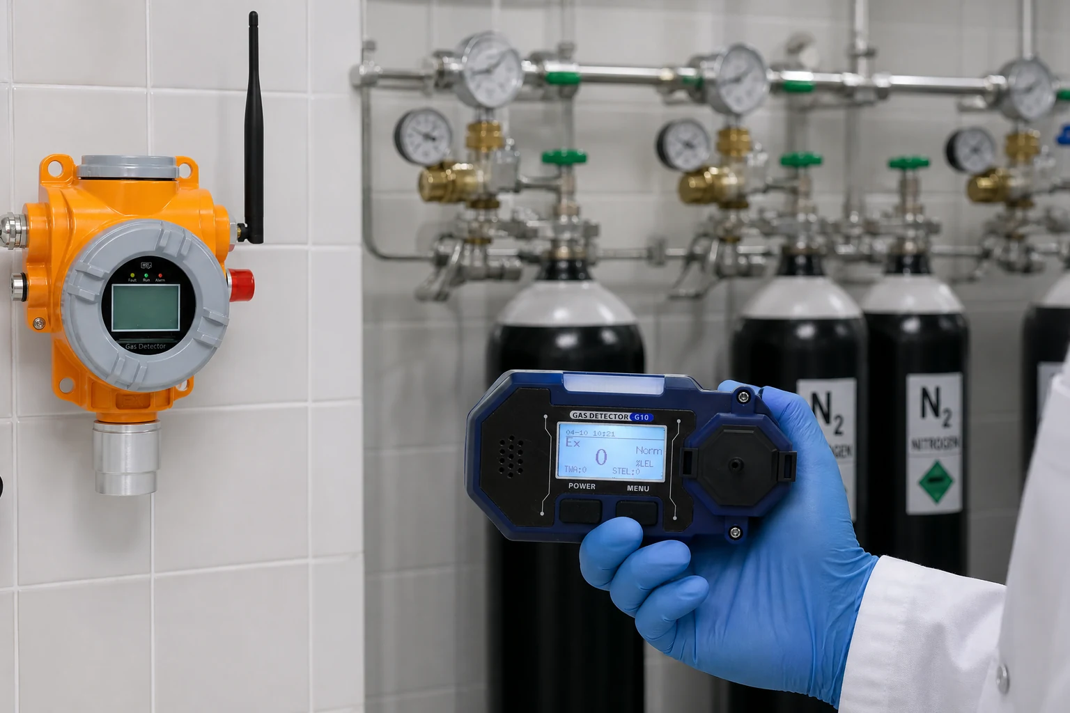 Inert gas supplies and oxygen monitoring considerations in a laboratory