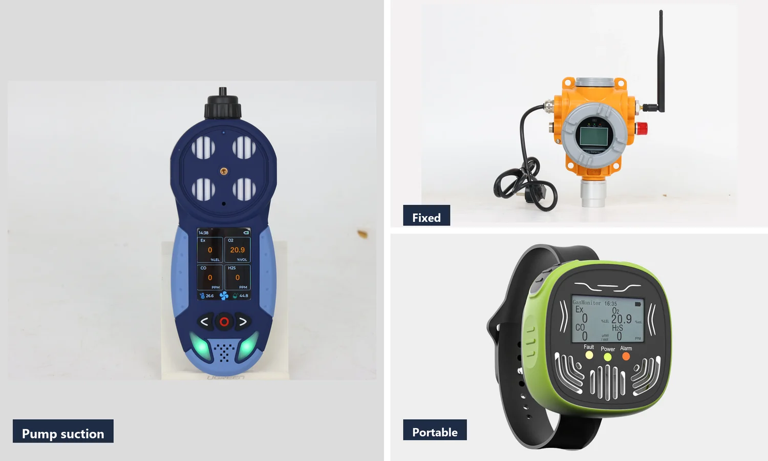 Fixed portable and pump suction ozone monitoring instruments compared side by side