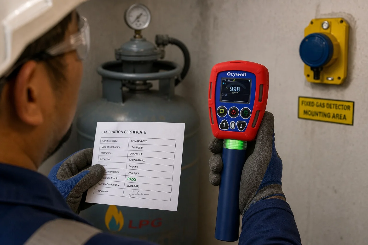 Checklist for verifying a detector's documented propane response