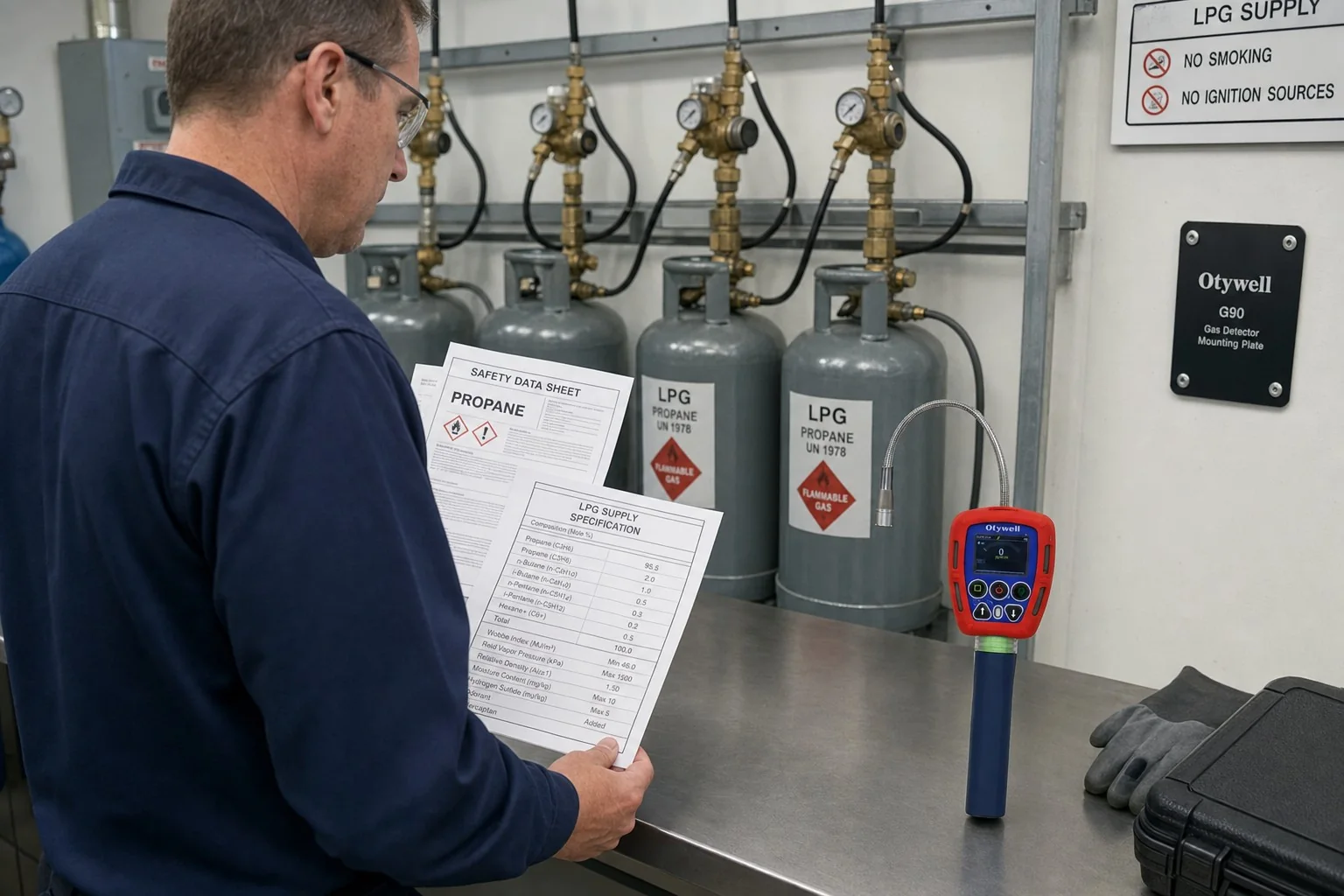 LPG supply documentation used to confirm propane and butane composition