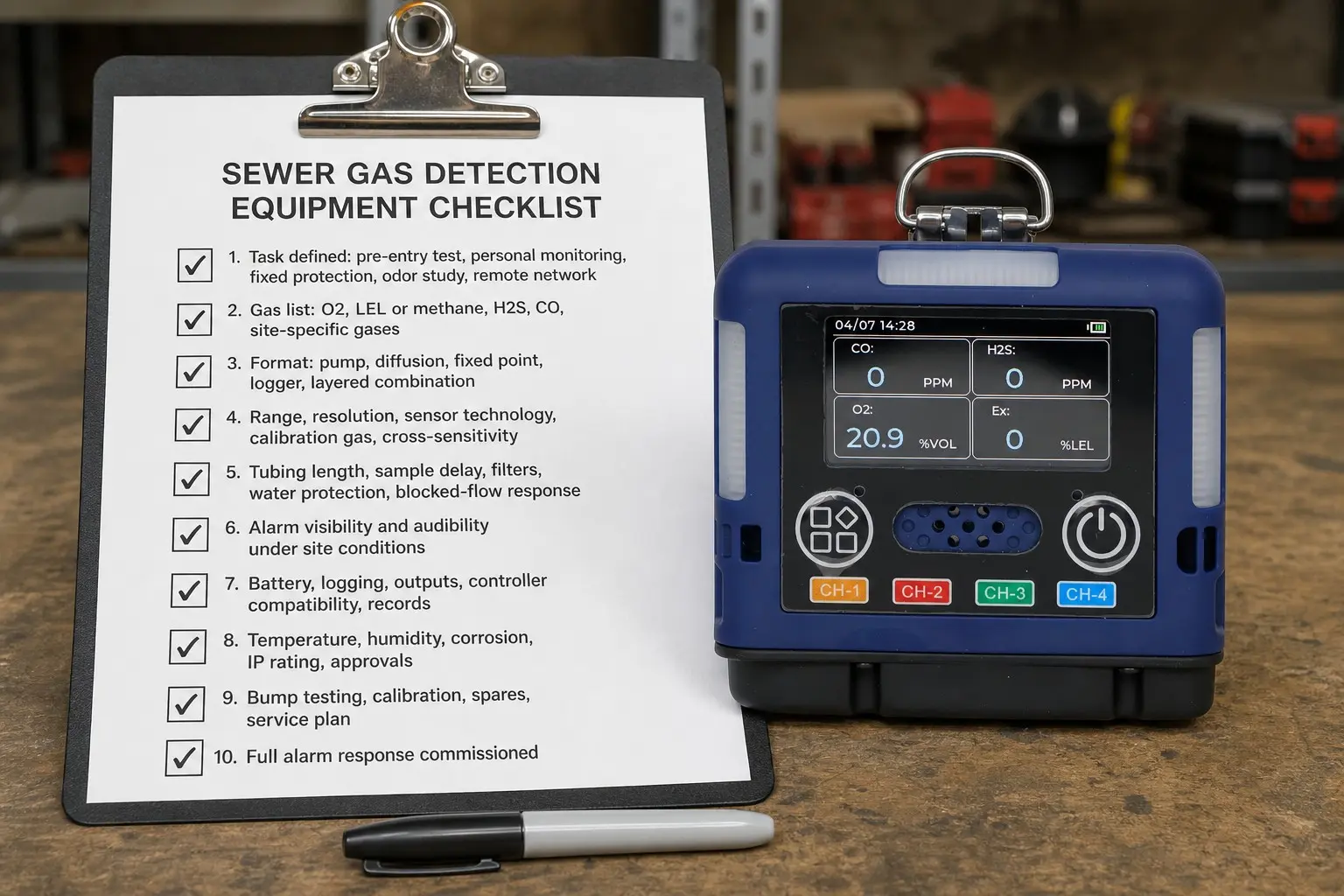 Sewer gas detection equipment selection checklist for wastewater safety teams