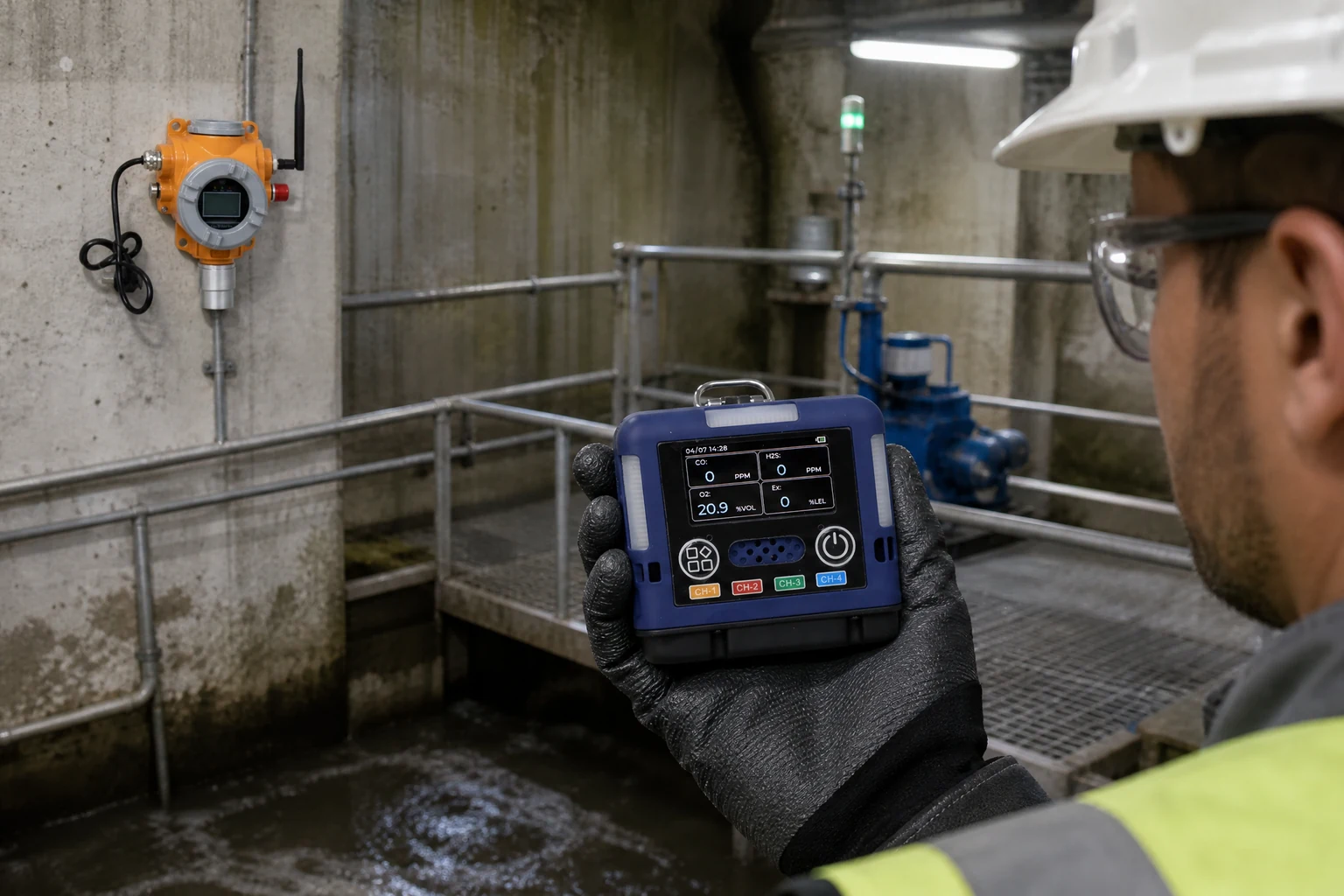 Oxygen and gas hazards assessed in enclosed wastewater treatment areas