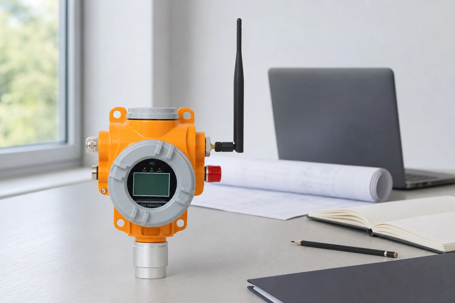 Wireless gas detector with site drawings for a quotation request
